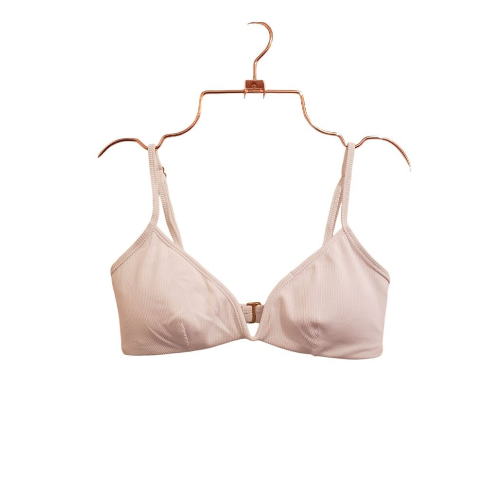 L*Space LSPACE Ribbed Helena Bikini Top Women's Size Medium White Adjustable NWT - Picture 12 of 12